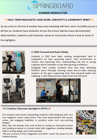 Springboard Project Summer Update